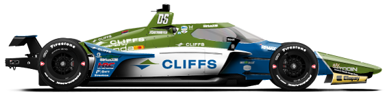 Helio Castroneves car side profile