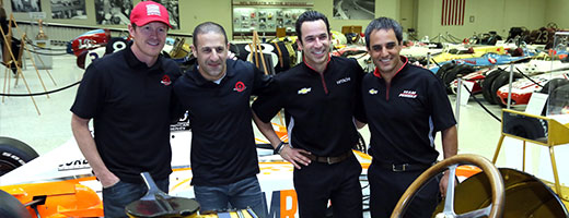 Scott Dixon, Tony Kanaan, Helio Castroneves, and Juan Pablo Montoya