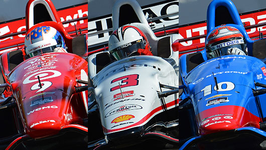 Scott Dixon, Helio Castroneves, and Tony Kanaan