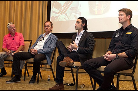 Tom Sneva, Arie Luyendyk, Dario Franchitti, and Ryan Hunter-Reay
