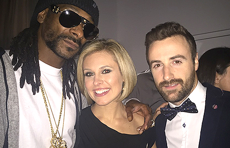Snoop Dogg, Tessa Bonhamme, and James Hinchcliffe