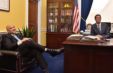 Ryan Hunter-Reay and Indiana Representative Andre Carson