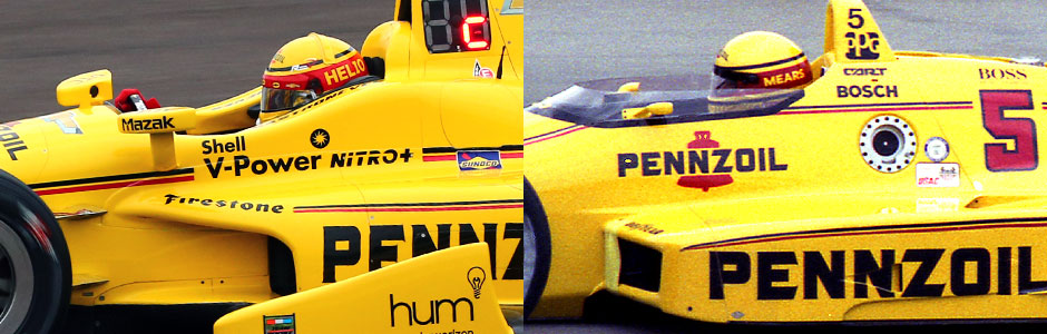 Helio Castroneves and Rick Mears