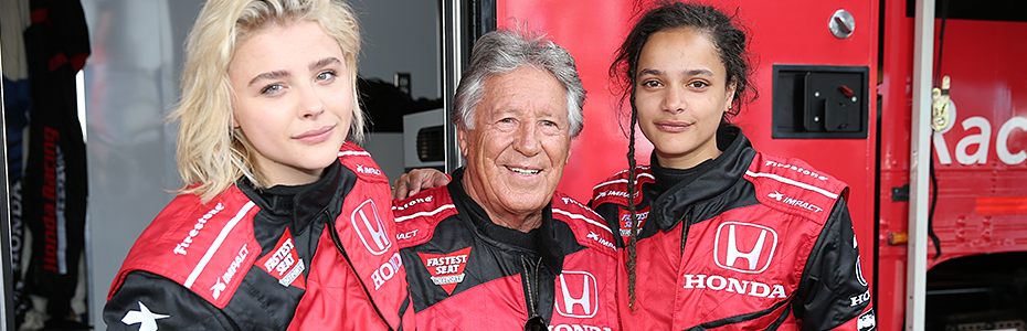 Chloe Grace Moretz, Sasha Lane, and Mario Andretti