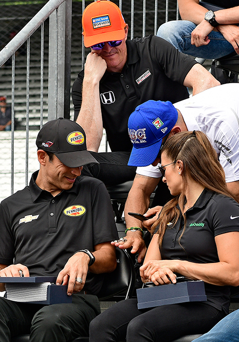 Helio Castroneves, Danica Patrick, Tony Kanaan, and Scott Dixon