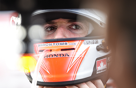 James Hinchcliffe helmet on