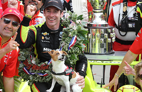Simon Pagenaud and dog Norman