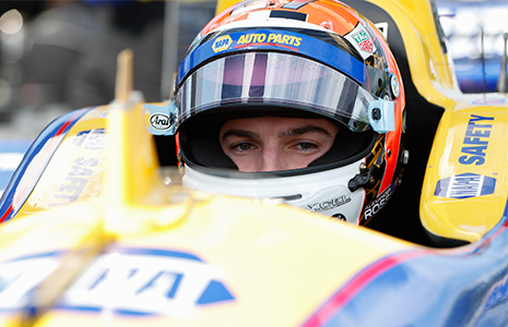 Alexander Rossi in car Detroit