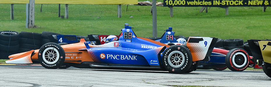 Scott Dixon spins backward at Road America