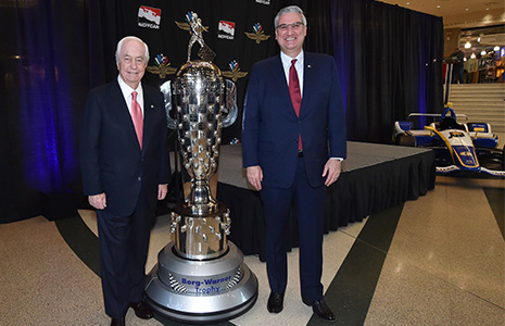 Roger Penske and Indiana Gov. Eric Holcomb