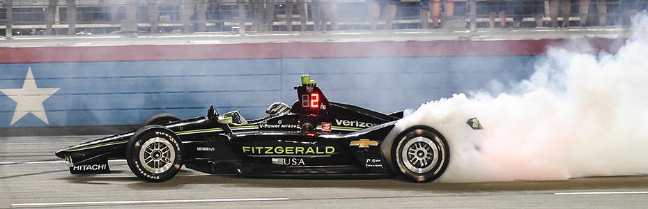 Josef Newgarden winning the race at Texas Motor Speedway