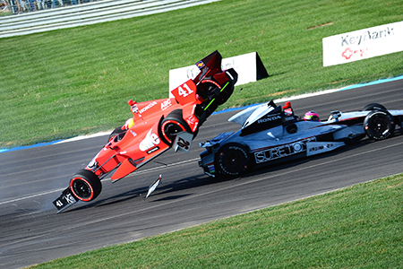 Martin Plowman got it all wrong at the end of Hulman Boulevard in 2014.