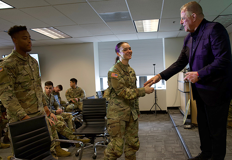 Jay Frye visiting with cadets at West Point