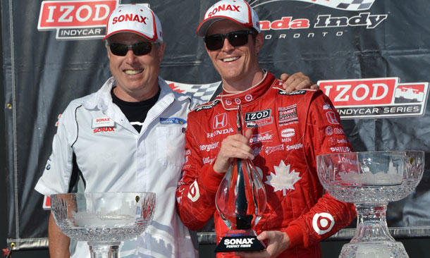 Scott Dixon wins the SONAX Perfect Finish trophy at Toronto