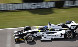 Thumbnail for Newgarden, starting 4th, paces field in warm-up