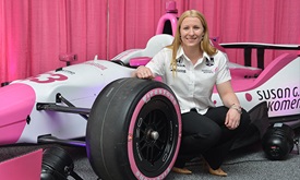 Thumbnail for Mann back with Coyne team, Komen for Indy 500