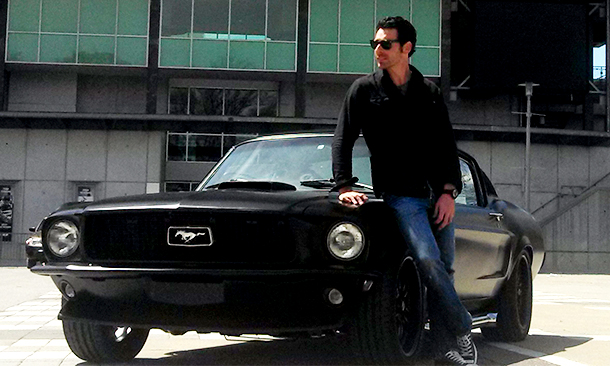 Simon Pagenaud and his new car at Indianapolis Motor Speedway