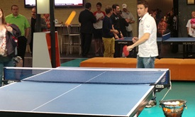 Thumbnail for Drivers volley with fans on the center table 