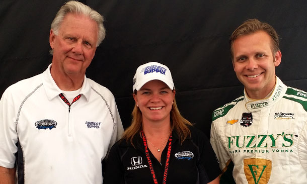 Wink Hartman, Sarah Fisher, and Ed Carpenter