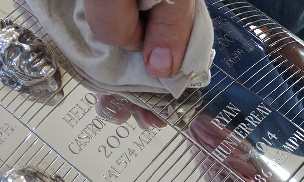 Ryan Hunter-Reay on Borg-Warner Trophy