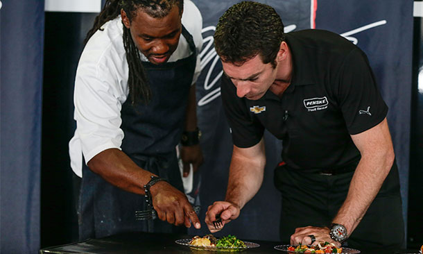 Malcolm Mitchell and Simon Pagenaud