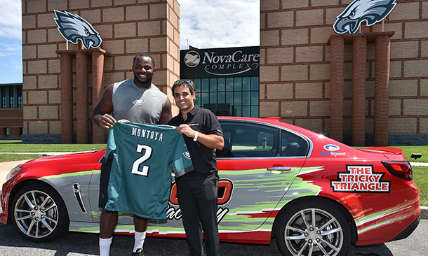 Juan Pablo Montoya and Fletcher Cox