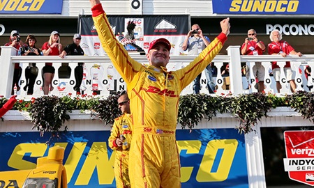 thumbnail for Hunter-Reay prevails; Montoya extends lead
