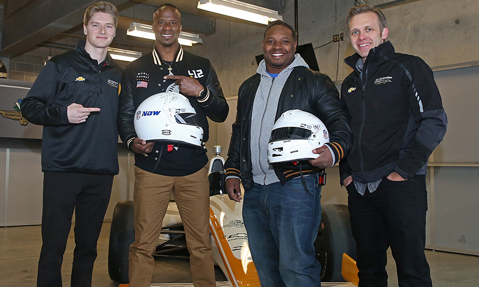 Josef Newgarden, Ike Taylor, Maurice Jones-Drew, and Ed Carpenter