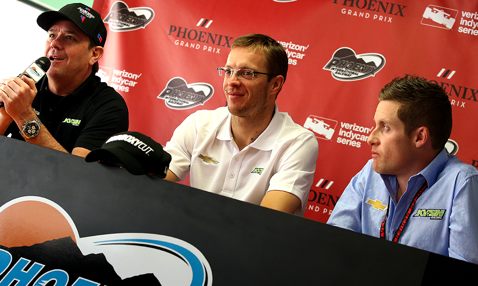 Jimmy Vasser, Sebastien Bourdais, and James Sullivan