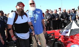 Thumbnail for Rahal team bonds with wounded soldier at Sonoma race weekend