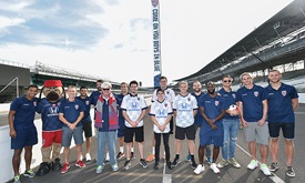 Thumbnail for INDYCAR stars battle Indy Eleven at Brickyard 'pitch'