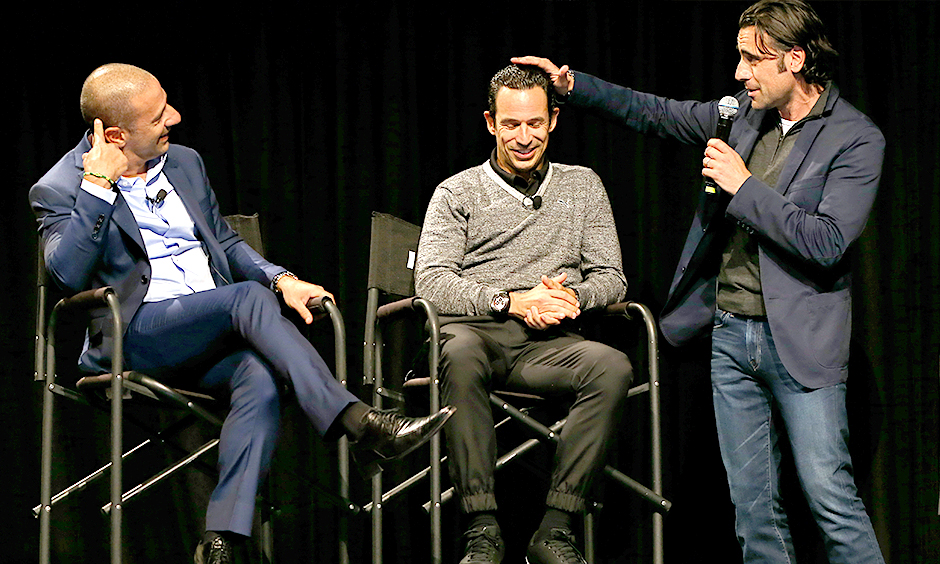 Tony Kanaan, Helio Castroneves, and Dario Franchitti