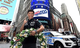 Thumbnail for Sato enjoys being toast of Manhattan as Indy 500 winner
