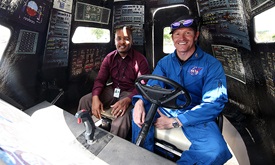 Thumbnail for NASA vehicle may not be fast, but Dixon, Norman enjoy going for spin