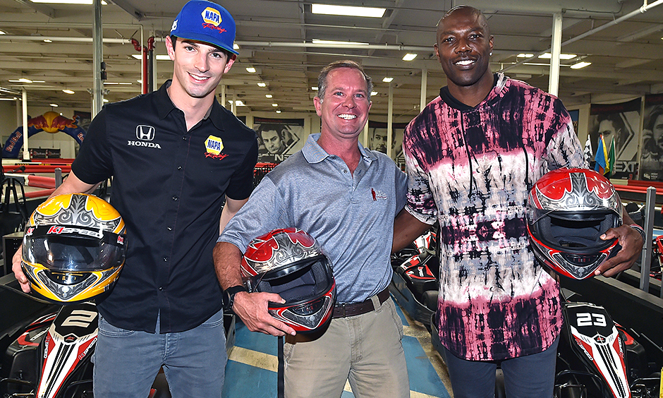 Alexander Rossi, Jon Dalton, and Terrell Owens