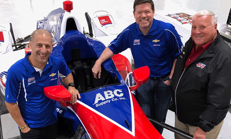 Tony Kanaan, Eric Cowdin, and A.J. Foyt