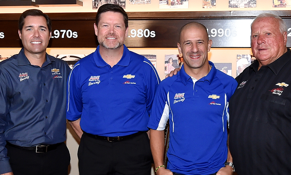 Larry Foyt, Eric Cowdin, Tony Kanaan, and A.J. Foyt