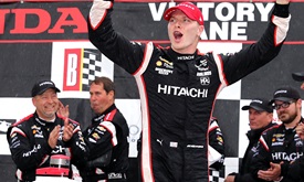 Thumbnail for Late rain throws curve, but Newgarden still prevails at Barber