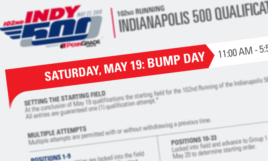 Qualification Rules - Bump Day