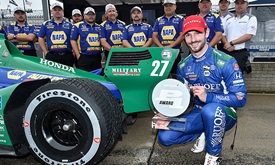 Thumbnail for Rossi rises above wet conditions to take pole for second Detroit race