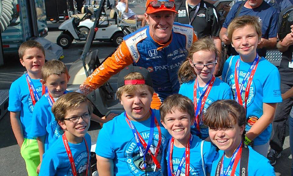 Scott Dixon with Serious Fun kids