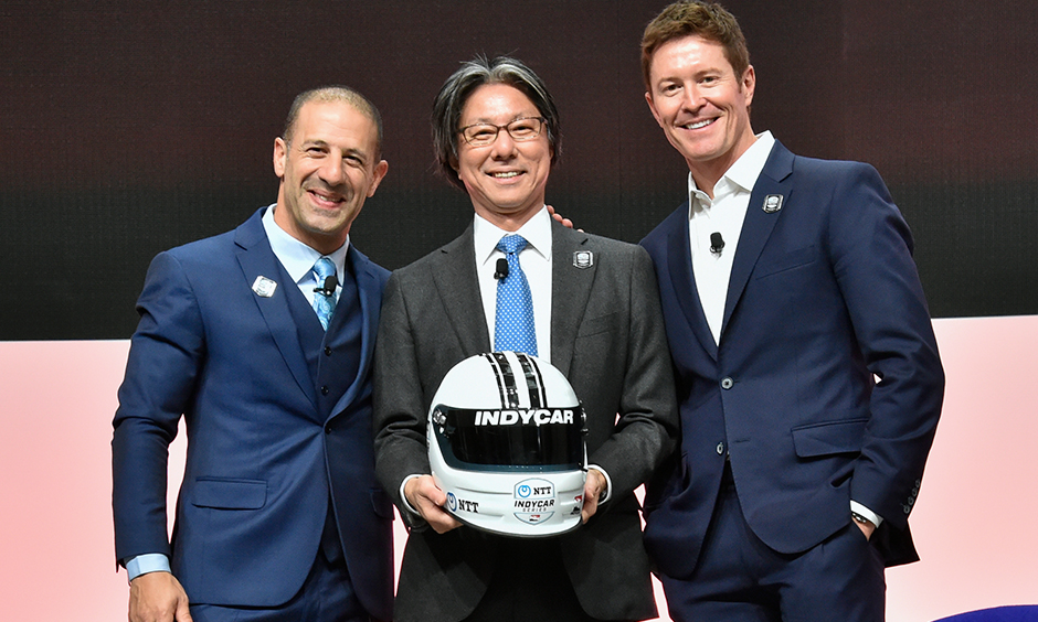 Tony Kanaan, Tsunehisa Okuno, and Scott Dixon