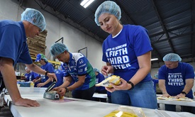 Thumbnail for Rahal helps Fifth Third employees race through packing meals for charity