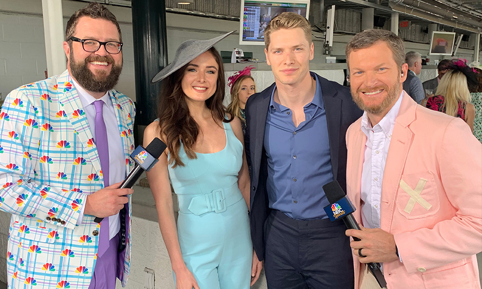 Josef Newgarden, Ashley Welch, Rutledge Wood and Dale Earnhardt Jr. at Kentucky Derby