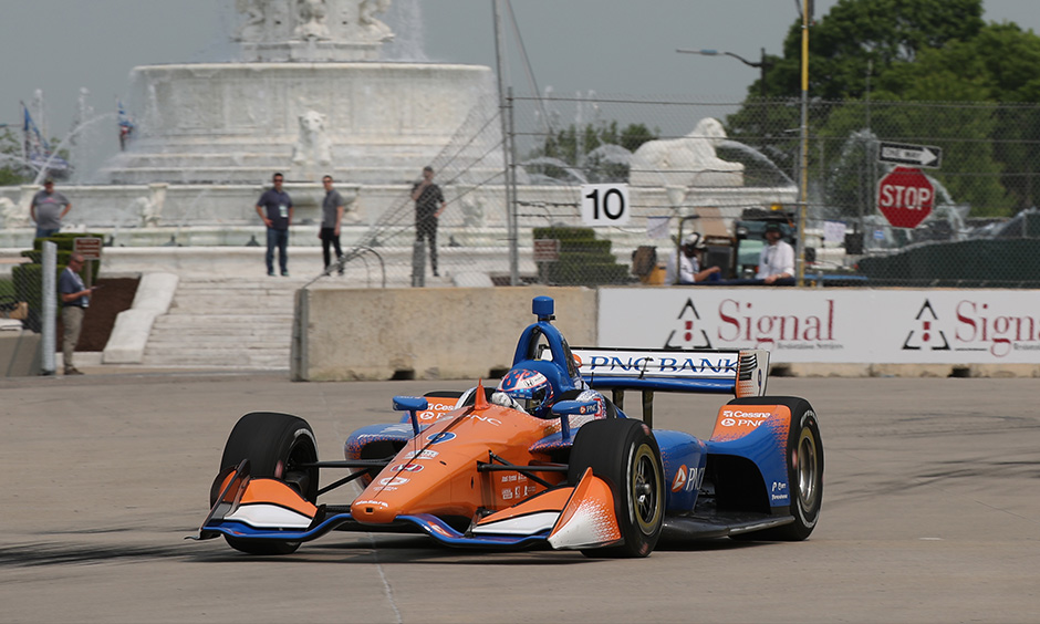 Scott Dixon on track Detroit
