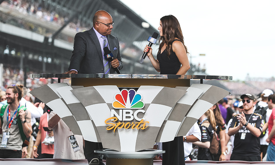 Mike Tirico and Danica Patrick at 2019 Indy 500