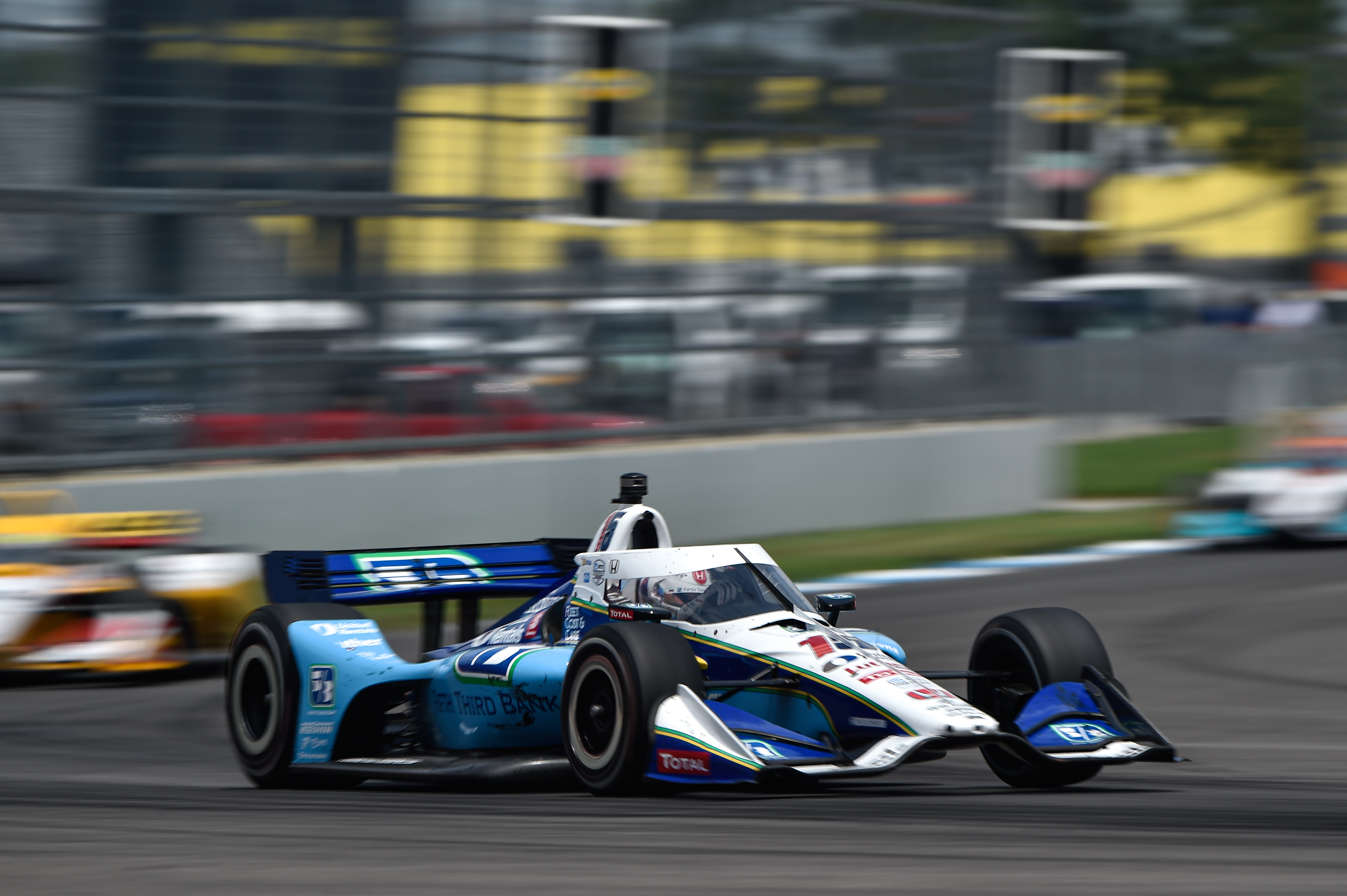 Graham Rahal leading the GMR Grand Prix