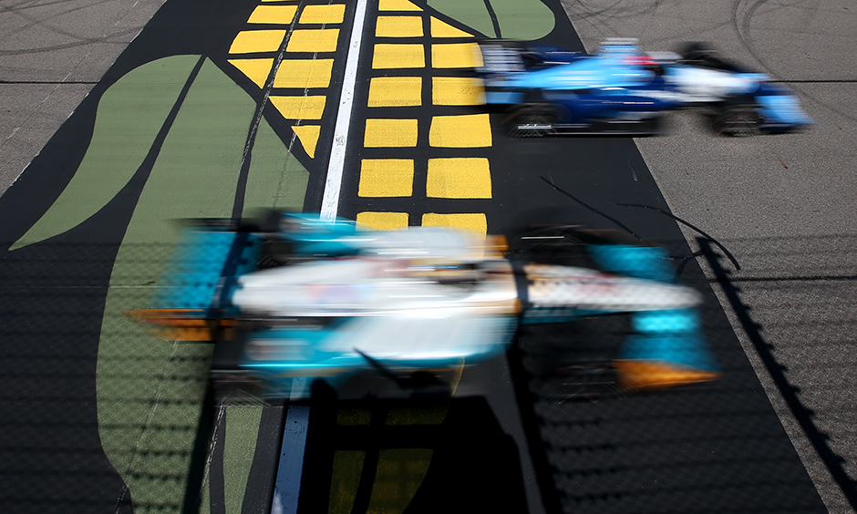 Cars on track at Iowa Speedway