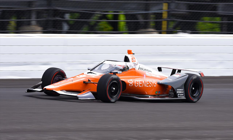 James Hinchcliffe on track at Indianapolis
