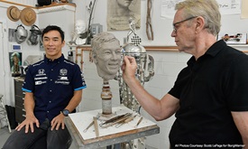 Thumbnail for Sato Savors Second Trip To Sit for Borg-Warner Trophy Sculptor
